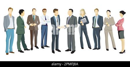Riunione e corso, illustrazione della discussione Illustrazione Vettoriale