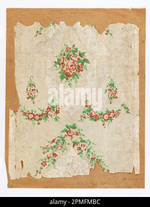 Parete laterale (possibilmente Inghilterra); carta stampata a blocchi; 68,5 x 53 cm (26 15/16 x 20 7/8 pollici) Foto Stock