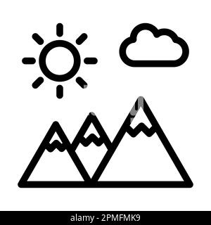 Icona Mountains Vector Thick Line per uso personale e commerciale. Foto Stock