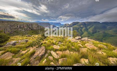 Blyde River Canyon panorama dal punto di vista sul paesaggio panoramico di Mpumalanga Sud Africa Foto Stock