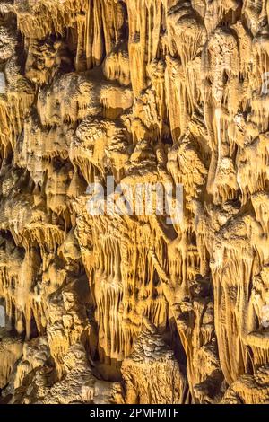 Formazione Dripstone nella grotta di pietra calcarea di Grotte des Demoiselles nel Languedoc Francia meridionale Foto Stock