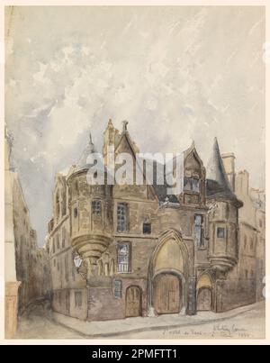 Disegno, Hotel de Sens, Parigi; Whitney Warren Jr (Americano, 1864–1943); Francia; pennello e acquerello su carta; 40,7 x 32 cm (16" x 12 5/8 poll.); 1947-17-4 Foto Stock