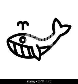 Icona Whale Vector Thick Line per uso personale e commerciale. Foto Stock