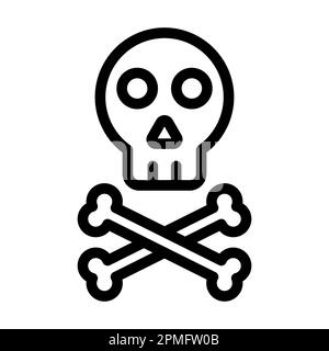 Icona linea spessa vettore cranio per uso personale e commerciale. Foto Stock