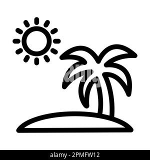 Icona Island Vector Thick Line per uso personale e commerciale. Foto Stock