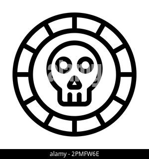 Icona linea spessa Coin Vector per uso personale e commerciale. Foto Stock