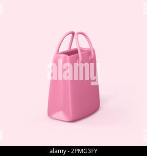 Conservare il sacchetto rosa. Pacchetto shopping moda. Borsa regalo in realismo 3D desig. Illustrazione vettoriale Illustrazione Vettoriale