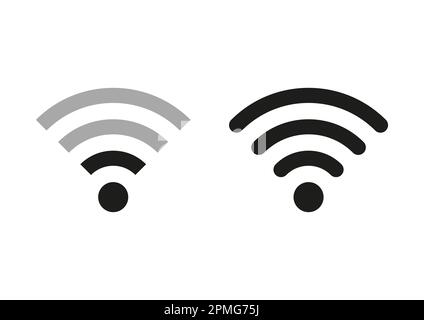 Icona wireless in stile piatto isolata su sfondo bianco. Illustrazione del vettore delle icone WiFi Illustrazione Vettoriale