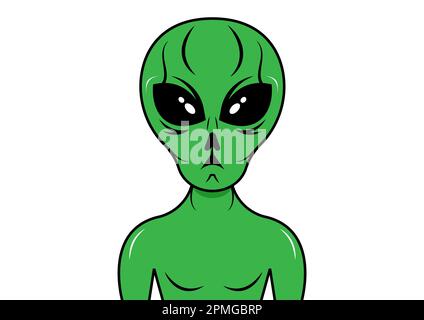 Design piatto alieno su sfondo bianco vettore Illustrazione Vettoriale