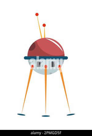 Illustrazione del vettore astronave del robot Cartoon Illustrazione Vettoriale