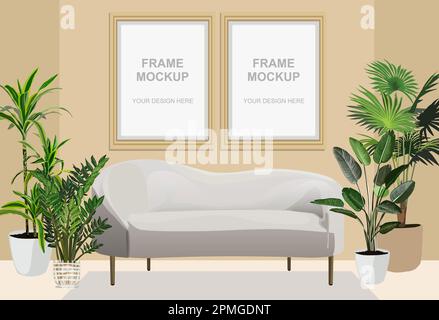 Frame mockup per set di 2 immagini vettoriali. Illustrazione Vettoriale