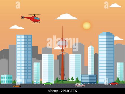 Illustrazione vettoriale dello sfondo della città Illustrazione Vettoriale