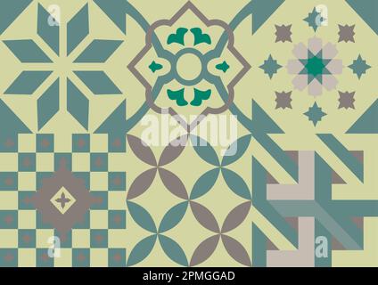 Forme geometriche - sei forme diverse, Mosaico Illustrazione Vettoriale