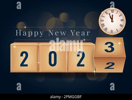 Felice anno nuovo 2022-2023 Illustrazione Vettoriale
