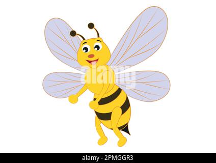 Divertente cartoon ape. Insetto vettore. Clip Bee Illustrazione Vettoriale