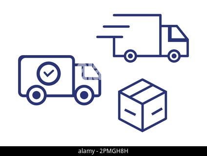 Icone della logistica in modalità piatta Illustrazione Vettoriale