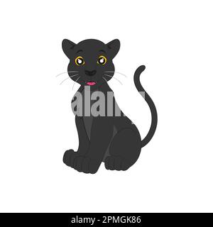 Vettore di caratteri cartoon Panther nero Illustrazione Vettoriale