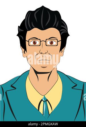 Pop Art Ellegante uomo d'affari Vector Illustrazione Vettoriale
