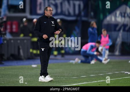 Maurizio Sarri capo allenatore della SS Lazio durante la Serie A match tra SS Lazio e Juventus FC allo Stadio Olimpico di Roma il 08 aprile 2023. Pho Foto Stock