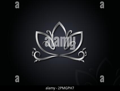 Argento fiore di lusso moderno vettore illustrazione Illustrazione Vettoriale