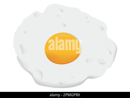 Vettore di uovo fritto realistico Illustrazione Vettoriale