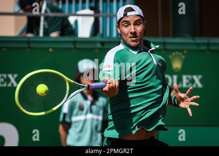 Monte Carlo, Monaco. 13th Apr, 2023. JAN-LENNARD STRUFF di Germania in azione contro C. Ruud o Norvegia durante il giorno cinque del Rolex Monte-Carlo Masters 2023, ATP Masters 1000 torneo di tennis al Monte-Carlo Country Club. (Credit Image: © Matthieu Mirville/ZUMA Press Wire) SOLO PER USO EDITORIALE! Non per USO commerciale! Foto Stock