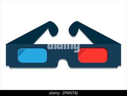 3D Cinema Glass icona Vector Illustrazione Illustrazione Vettoriale