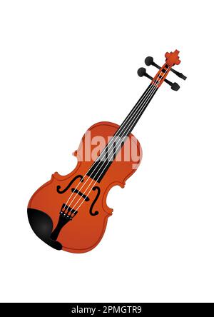 Violino. Violino marrone. Strumento musicale Illustrazione Vettoriale