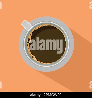 Tazza di caffè in stile vintage in stile piatto Illustrazione Vettoriale