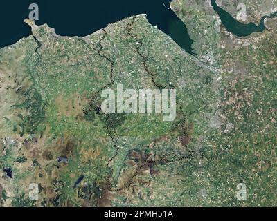 Denbighshire, regione del Galles - Gran Bretagna. Mappa satellitare ad alta risoluzione Foto Stock