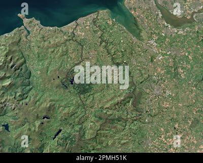 Denbighshire, regione del Galles - Gran Bretagna. Mappa satellitare a bassa risoluzione Foto Stock