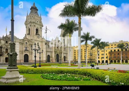 Basilica Cattedrale Metropolitana di Lima, Plaza de Armas, Lima, Perù, Sud America Foto Stock