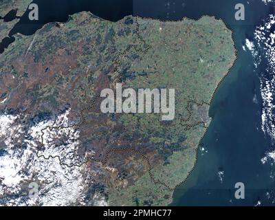 Aberdeenshire, regione della Scozia - Gran Bretagna. Mappa satellitare ad alta risoluzione Foto Stock