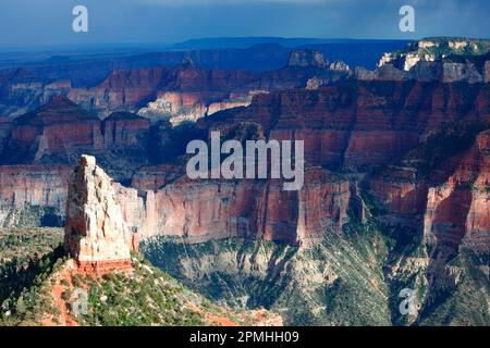 Monte Hayden da Point Imperial, bordo nord, Grand Canyon, Arizona, Stati Uniti d'America, Nord America Foto Stock