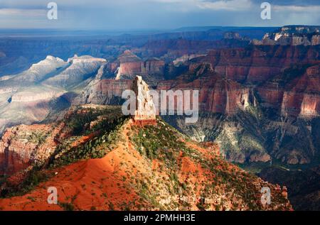 Monte Hayden da Point Imperial, bordo nord, Grand Canyon, Arizona, Stati Uniti d'America, Nord America Foto Stock