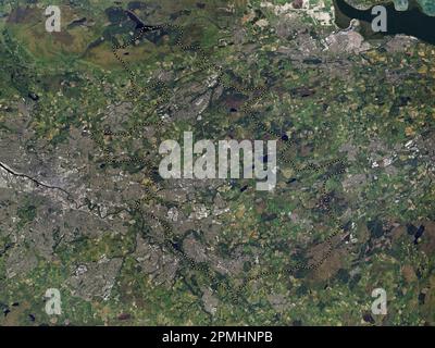 North Lanarkshire, regione della Scozia - Gran Bretagna. Mappa satellitare ad alta risoluzione Foto Stock