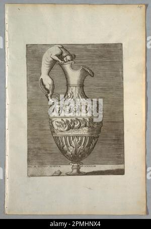 Stampa, vaso (piastra 7 della serie a); progettato da Enea Vico (italiano, 1523-1567); Italia; inchiostro nero su carta; Platemark: 28 x 14,4 cm (11") x 5 11/16 poll.) Foto Stock