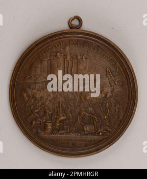 Medaglia; disegnata da Bertrand Andrieu (francese, 1761 - 1822); bronzo fuso Foto Stock