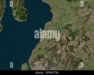 Ayrshire meridionale, regione della Scozia - Gran Bretagna. Mappa satellitare ad alta risoluzione Foto Stock