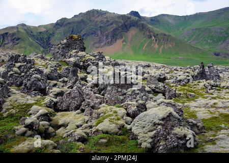 Paesaggio vulcanico, Berserkjahraun, Penisola di Snaefellsnes, Islanda, Sn?fellsnes Foto Stock