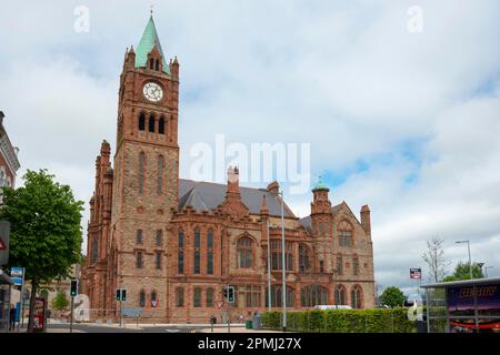 Guildhall, Municipio, Derry, Londonderry, Irlanda del Nord, Regno Unito Foto Stock