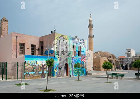 Casa della cultura e della moschea di Neratze, Rethymno, Creta, Grecia Foto Stock