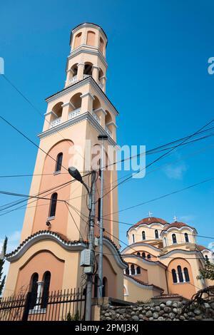 Campanile della Chiesa Ortodossa, Cattedrale della Natività del Signore, Shkoder, Albania, Shkodra Foto Stock