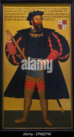 Afonso de Albuquerque (1435-1515). 1st Duca di Goa. Conquistatore portoghese. Governatore dell'India portoghese (1509-1515) come viceré del 2nd. Ritratto anonimo. Museo Marittimo di Lisbona. Portogallo. Foto Stock