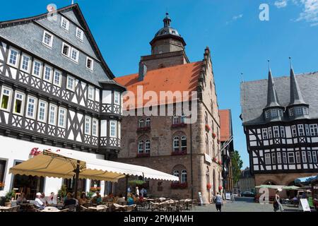 Bueckinghaus, Casa del vino, Municipio, Piazza del mercato, Città Vecchia, Alsfeld, Assia, Germania Foto Stock