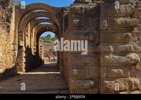 Anfiteatro Romano, Merida, Patrimonio dell'Umanità dell'UNESCO, Provincia di Badajoz, Estremadura, Ruta de la Plata, Spagna Foto Stock