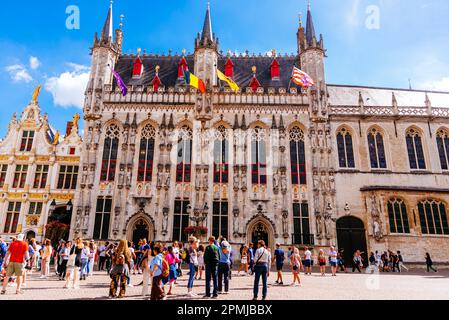 Il municipio di Bruges è uno dei più antichi quartieri cittadini dell'intera regione olandese. Si trova in Piazza Burg, l'area dell'ex fortifi Foto Stock