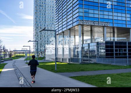 Edificio del Ministero delle Finanze, della finanza pubblica federale, filiale ad Anversa, Fiandre, Belgio, Foto Stock