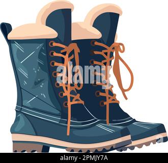 Camminare in inverno con stivali militari Illustrazione Vettoriale