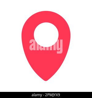 Icona puntina rossa silhouette su sfondo bianco Set di illustrazioni vettoriali. Individuare la mappa gps del pin. Modello vettore. Illustrazione Vettoriale